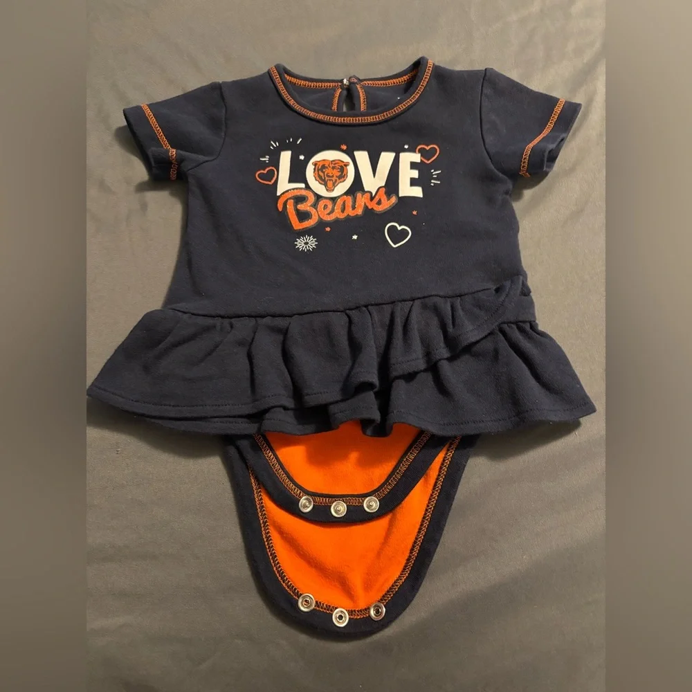 NFL Chicago‎ Bears Navy Onesie with Orange Stitching